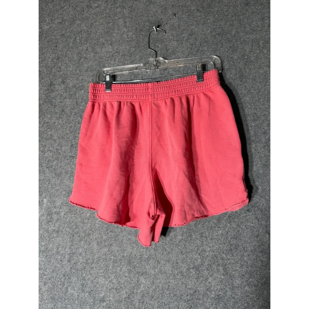 Aerie Pink High Waisted Fleece Sweat Shorts Raw Hem NWT Small comfort lounge